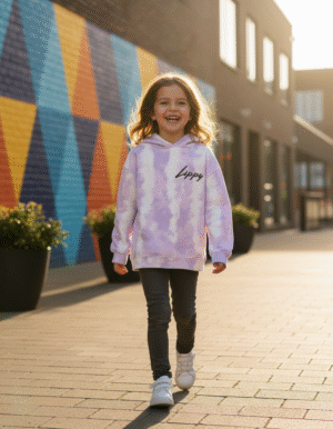 Reloved Tie dye Hoodie - Kids - Purple/White