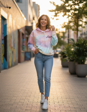 Reloved Tied dye Hoodie - Pink/Orange